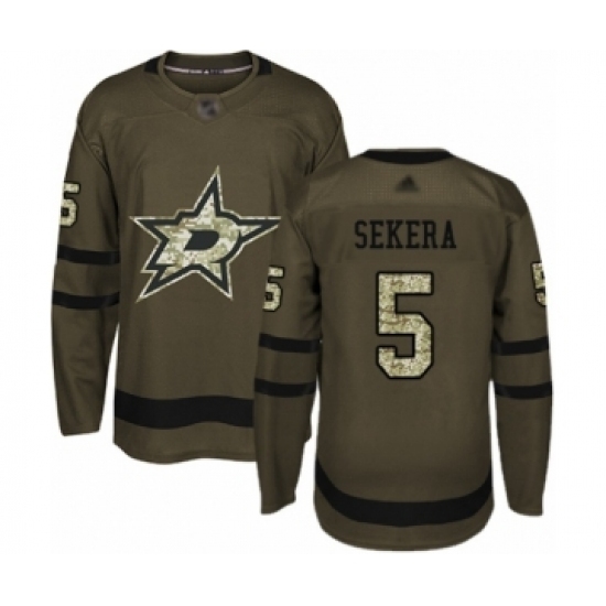 Men's Dallas Stars #5 Andrej Sekera Authentic Green Salute to Service Hockey Jersey Men's Dallas Stars #5 Andrej Sekera Authentic Green Salute to Service Hockey Jersey