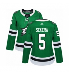 Women's Dallas Stars #5 Andrej Sekera Authentic Green Home Hockey Jersey