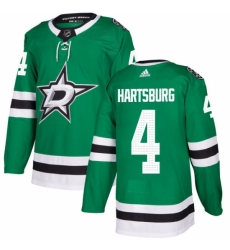 Men's Adidas Dallas Stars #4 Craig Hartsburg Authentic Green Home NHL Jersey