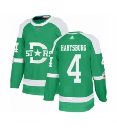 Men's Dallas Stars #4 Craig Hartsburg Authentic Green 2020 Winter Classic Hockey Jersey