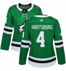 Women's Adidas Dallas Stars #4 Craig Hartsburg Premier Green Home NHL Jersey
