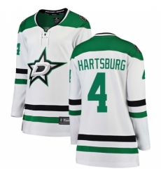 Women's Dallas Stars #4 Craig Hartsburg Authentic White Away Fanatics Branded Breakaway NHL Jersey