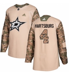 Youth Adidas Dallas Stars #4 Craig Hartsburg Authentic Camo Veterans Day Practice NHL Jersey