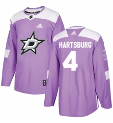 Youth Adidas Dallas Stars #4 Craig Hartsburg Authentic Purple Fights Cancer Practice NHL Jersey