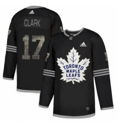 Men's Adidas Toronto Maple Leafs #17 Wendel Clark Black Authentic Classic Stitched NHL Jersey