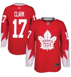 Men's Adidas Toronto Maple Leafs #17 Wendel Clark Premier Red Alternate NHL Jersey
