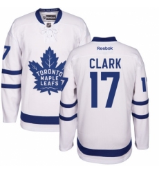 Men's Reebok Toronto Maple Leafs #17 Wendel Clark Authentic White Away NHL Jersey