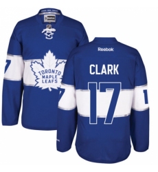 Men's Reebok Toronto Maple Leafs #17 Wendel Clark Premier Royal Blue 2017 Centennial Classic NHL Jersey