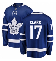 Men's Toronto Maple Leafs #17 Wendel Clark Fanatics Branded Royal Blue Home Breakaway NHL Jersey