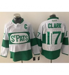 Toronto Maple Leafs #17 Wendel Clark White Green St. Patrick's Day Stitched NHL Jersey