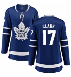 Women's Toronto Maple Leafs #17 Wendel Clark Fanatics Branded Royal Blue Home Breakaway NHL Jersey