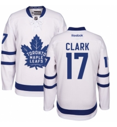 Youth Reebok Toronto Maple Leafs #17 Wendel Clark Authentic White Away NHL Jersey