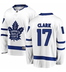 Youth Toronto Maple Leafs #17 Wendel Clark Fanatics Branded White Away Breakaway NHL Jersey