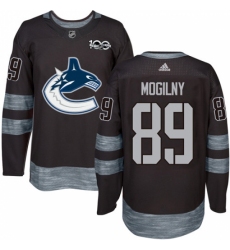 Men's Adidas Vancouver Canucks #89 Alexander Mogilny Authentic Black 1917-2017 100th Anniversary NHL Jersey Men's Adidas Vancouver Canucks #89 Alexander Mogilny Authentic Black 1917-2017 100th Anniversary NHL Jersey