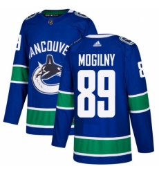 Men's Adidas Vancouver Canucks #89 Alexander Mogilny Authentic Blue Home NHL Jersey