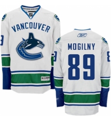 Men's Reebok Vancouver Canucks #89 Alexander Mogilny Authentic White Away NHL Jersey Men's Reebok Vancouver Canucks #89 Alexander Mogilny Authentic White Away NHL Jersey