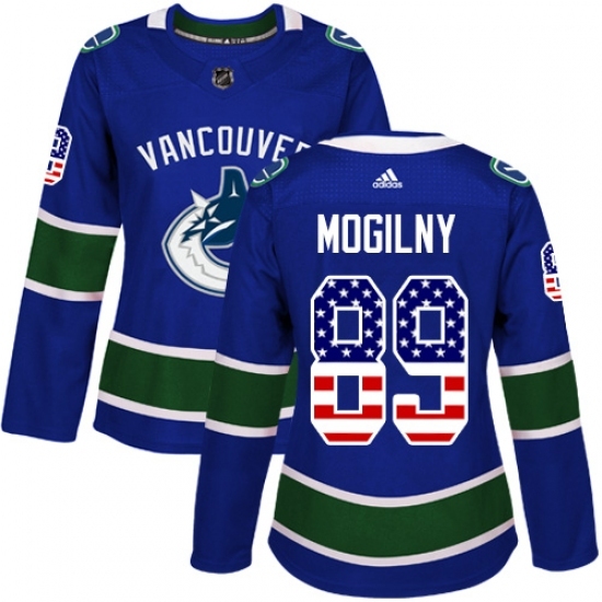 Women's Adidas Vancouver Canucks #89 Alexander Mogilny Authentic Blue USA Flag Fashion NHL Jersey Women's Adidas Vancouver Canucks #89 Alexander Mogilny Authentic Blue USA Flag Fashion NHL Jersey