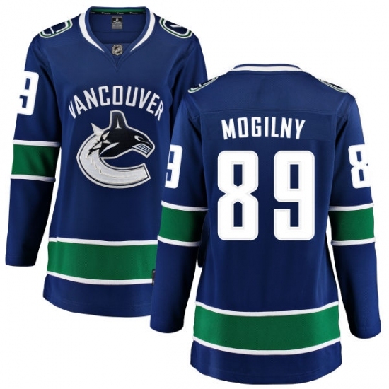Women's Vancouver Canucks #89 Alexander Mogilny Fanatics Branded Blue Home Breakaway NHL Jersey Women's Vancouver Canucks #89 Alexander Mogilny Fanatics Branded Blue Home Breakaway NHL Jersey