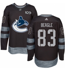Men's Adidas Vancouver Canucks #83 Jay Beagle Authentic Black 1917-2017 100th Anniversary NHL Jersey