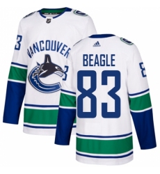 Men's Adidas Vancouver Canucks #83 Jay Beagle Authentic White Away NHL Jersey Men's Adidas Vancouver Canucks #83 Jay Beagle Authentic White Away NHL Jersey