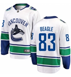 Men's Vancouver Canucks #83 Jay Beagle Fanatics Branded White Away Breakaway NHL Jersey