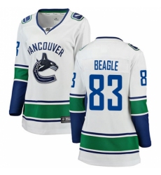 Women's Vancouver Canucks #83 Jay Beagle Fanatics Branded White Away Breakaway NHL Jersey
