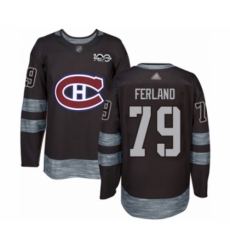 Men's Vancouver Canucks #79 Michael Ferland Authentic Black 1917-2017 100th Anniversary Hockey Jersey