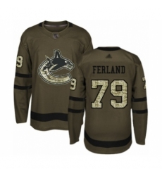 Men's Vancouver Canucks #79 Michael Ferland Authentic Green Salute to Service Hockey Jersey