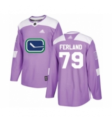Men's Vancouver Canucks #79 Michael Ferland Authentic Purple Fights Cancer Practice Hockey Jersey