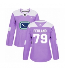Women's Vancouver Canucks #79 Michael Ferland Authentic Purple Fights Cancer Practice Hockey Jersey
