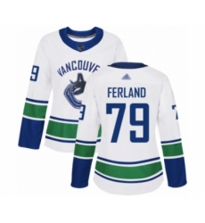 Women's Vancouver Canucks #79 Michael Ferland Authentic White Away Hockey Jersey