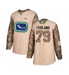 Youth Vancouver Canucks #79 Michael Ferland Authentic Camo Veterans Day Practice Hockey Jersey