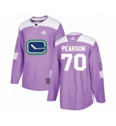 Men's Vancouver Canucks #70 Tanner Pearson Authentic Purple Fights Cancer Practice Hockey Jersey