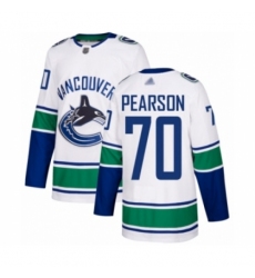 Men's Vancouver Canucks #70 Tanner Pearson Authentic White Away Hockey Jersey