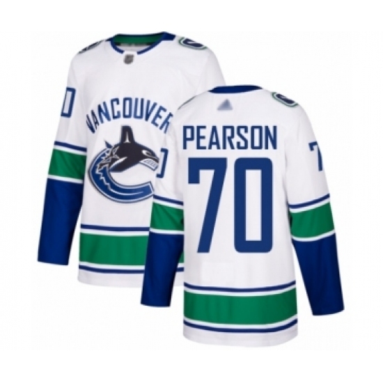 Men's Vancouver Canucks #70 Tanner Pearson Authentic White Away Hockey Jersey Men's Vancouver Canucks #70 Tanner Pearson Authentic White Away Hockey Jersey