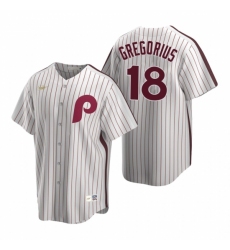 Men's Nike Philadelphia Phillies #18 Didi Gregorius White Cooperstown Collection Home Stitched Baseball Jersey