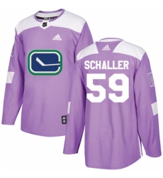 Men's Adidas Vancouver Canucks #59 Tim Schaller Authentic Purple Fights Cancer Practice NHL Jersey