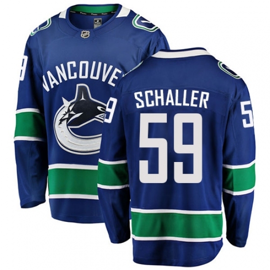Men's Vancouver Canucks #59 Tim Schaller Fanatics Branded Blue Home Breakaway NHL Jersey Men's Vancouver Canucks #59 Tim Schaller Fanatics Branded Blue Home Breakaway NHL Jersey