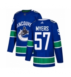 Men's Vancouver Canucks #57 Tyler Myers Authentic Blue Home Hockey Jersey