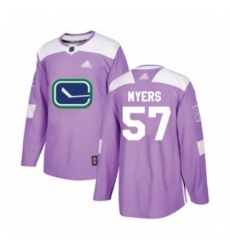 Men's Vancouver Canucks #57 Tyler Myers Authentic Purple Fights Cancer Practice Hockey Jersey
