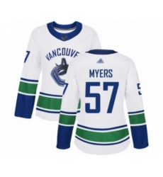 Women's Vancouver Canucks #57 Tyler Myers Authentic White Away Hockey Jersey