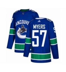 Youth Vancouver Canucks #57 Tyler Myers Authentic Blue Home Hockey Jersey