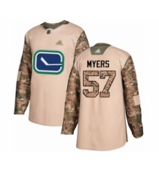 Youth Vancouver Canucks #57 Tyler Myers Authentic Camo Veterans Day Practice Hockey Jersey