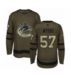 Youth Vancouver Canucks #57 Tyler Myers Authentic Green Salute to Service Hockey Jersey