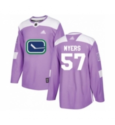 Youth Vancouver Canucks #57 Tyler Myers Authentic Purple Fights Cancer Practice Hockey Jersey