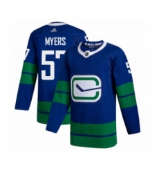 Youth Vancouver Canucks #57 Tyler Myers Authentic Royal Blue Alternate Hockey Jersey