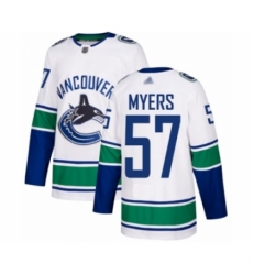 Youth Vancouver Canucks #57 Tyler Myers Authentic White Away Hockey Jersey