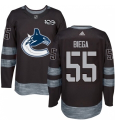 Men's Adidas Vancouver Canucks #55 Alex Biega Authentic Black 1917-2017 100th Anniversary NHL Jersey Men's Adidas Vancouver Canucks #55 Alex Biega Authentic Black 1917-2017 100th Anniversary NHL Jersey