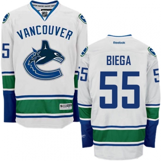 Men's Reebok Vancouver Canucks #55 Alex Biega Authentic White Away NHL Jersey Men's Reebok Vancouver Canucks #55 Alex Biega Authentic White Away NHL Jersey