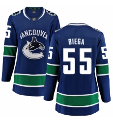 Women's Vancouver Canucks #55 Alex Biega Fanatics Branded Blue Home Breakaway NHL Jersey Women's Vancouver Canucks #55 Alex Biega Fanatics Branded Blue Home Breakaway NHL Jersey
